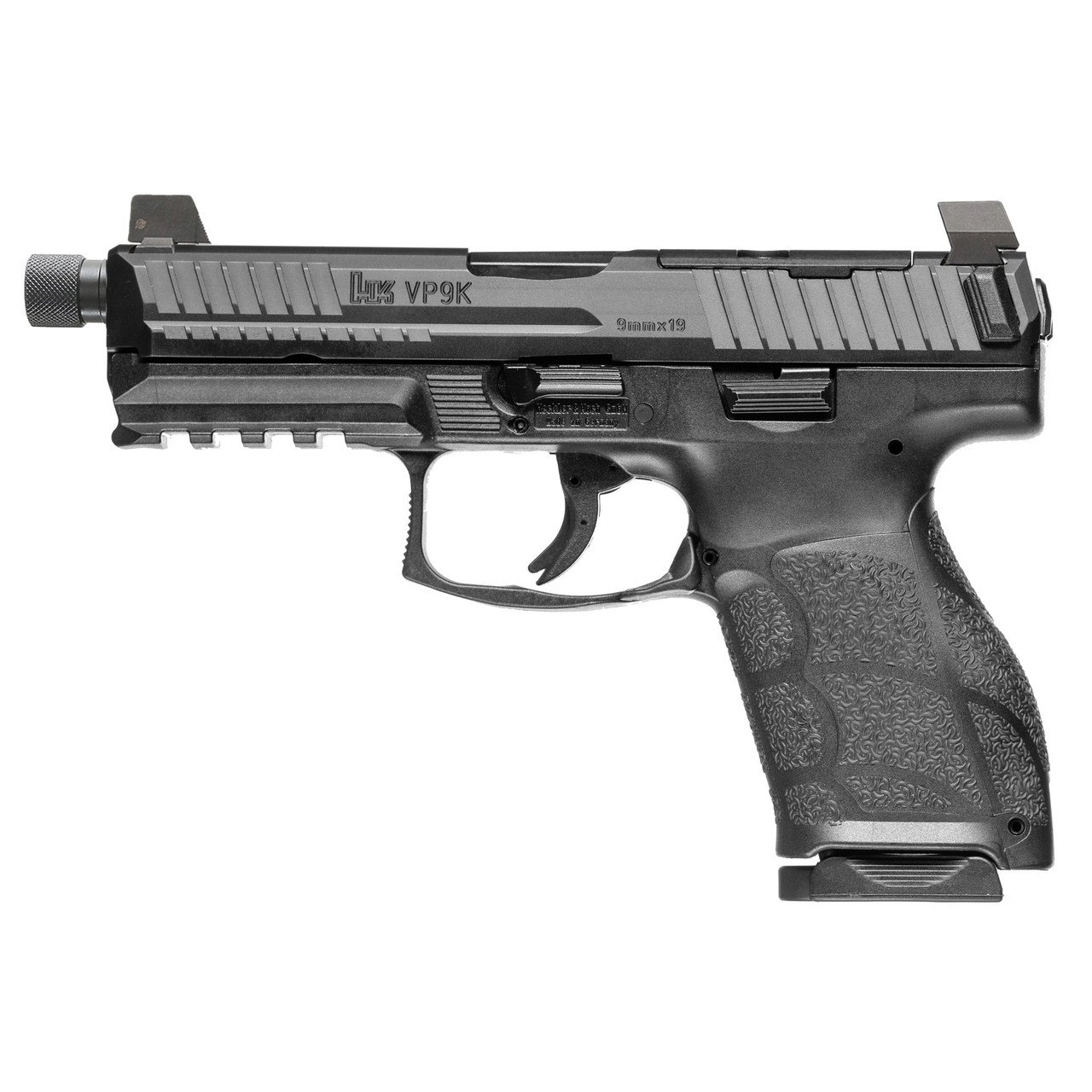 HK VP9A1 K Tactical 9mm Pistol with Optic 4.70 Inch Threaded Barrel Black Polymer Frame